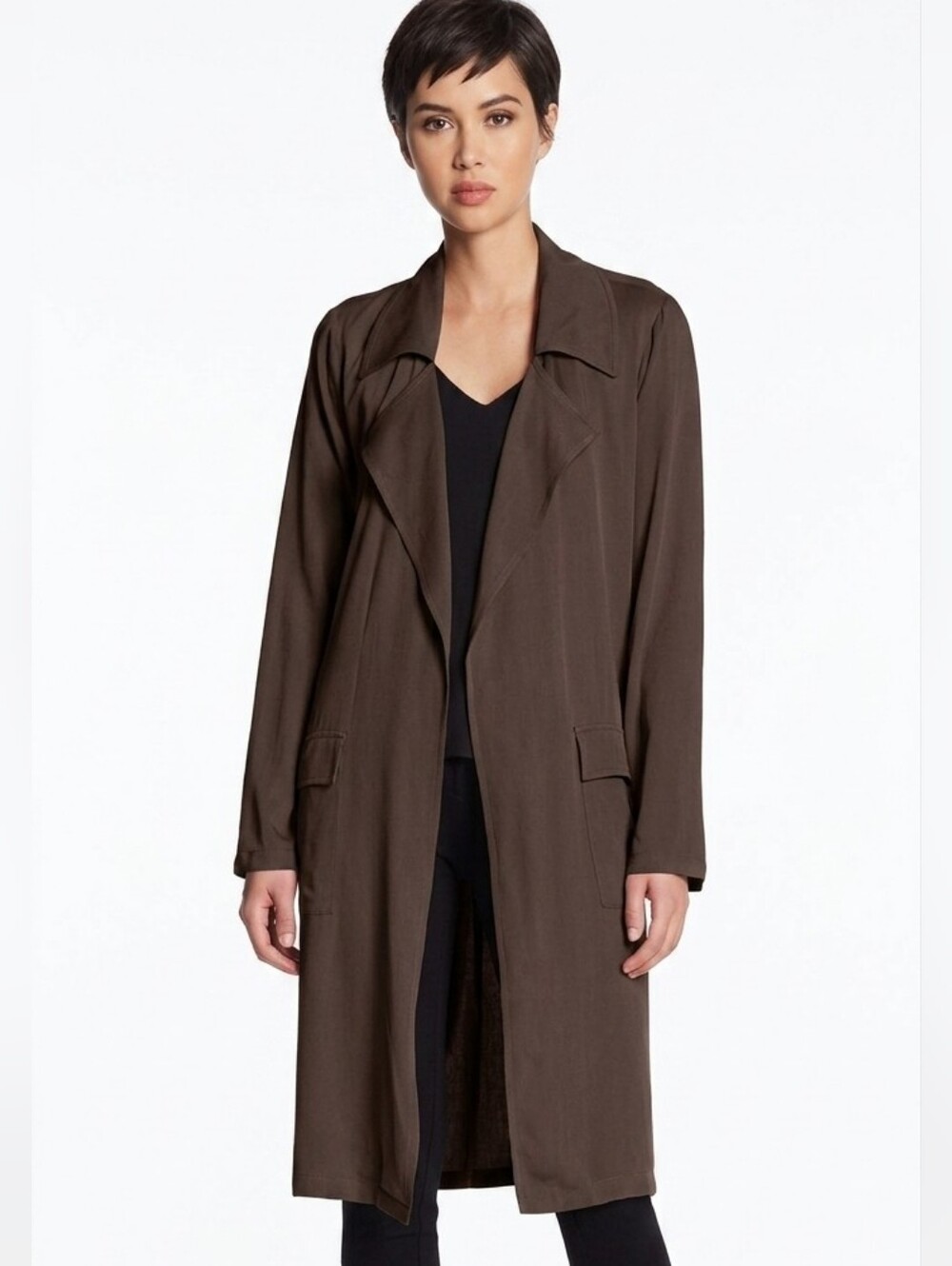 DR2 Belted Duster In Olive Green Size PXS